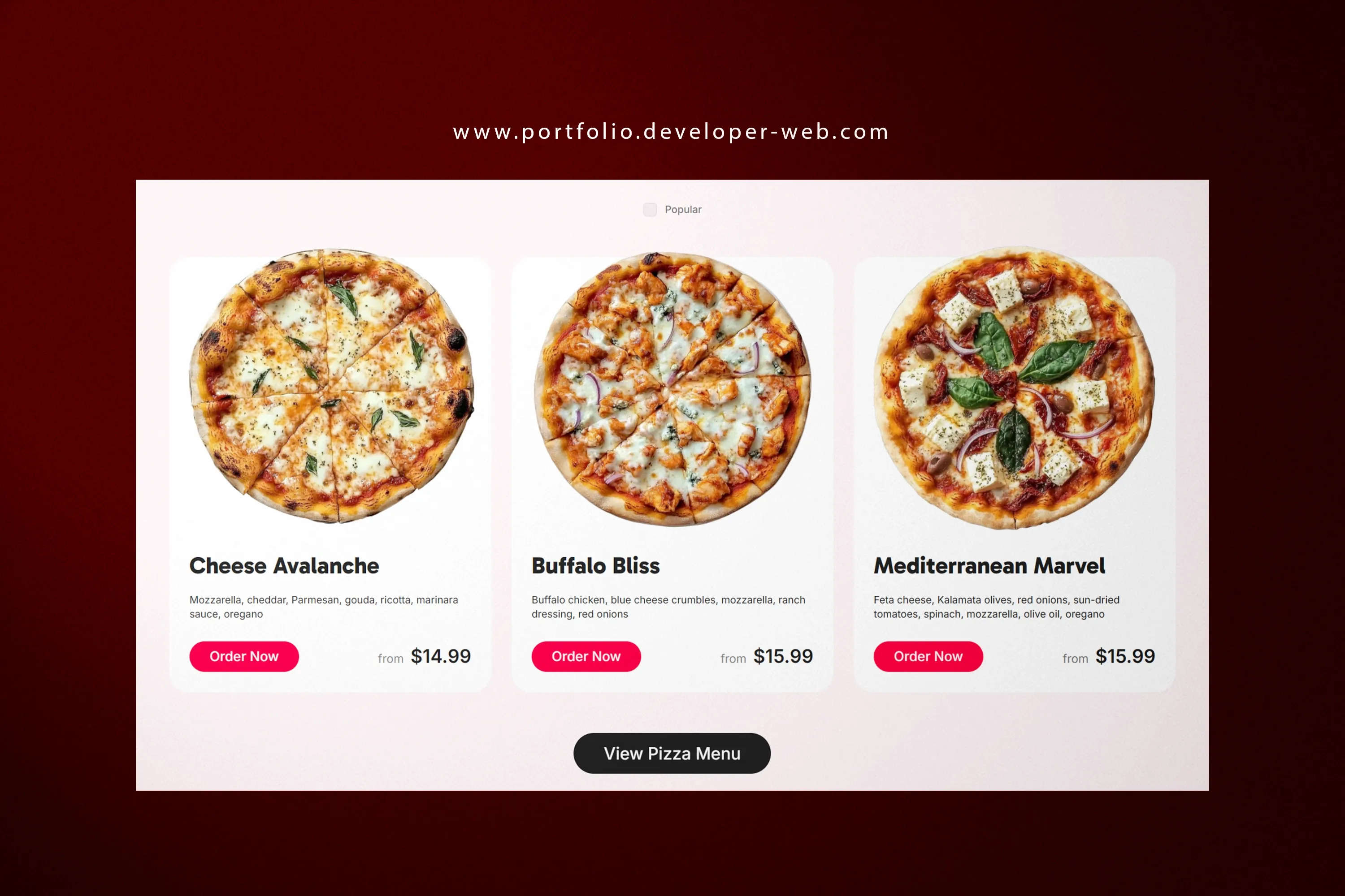 Pizza Restaurant Website